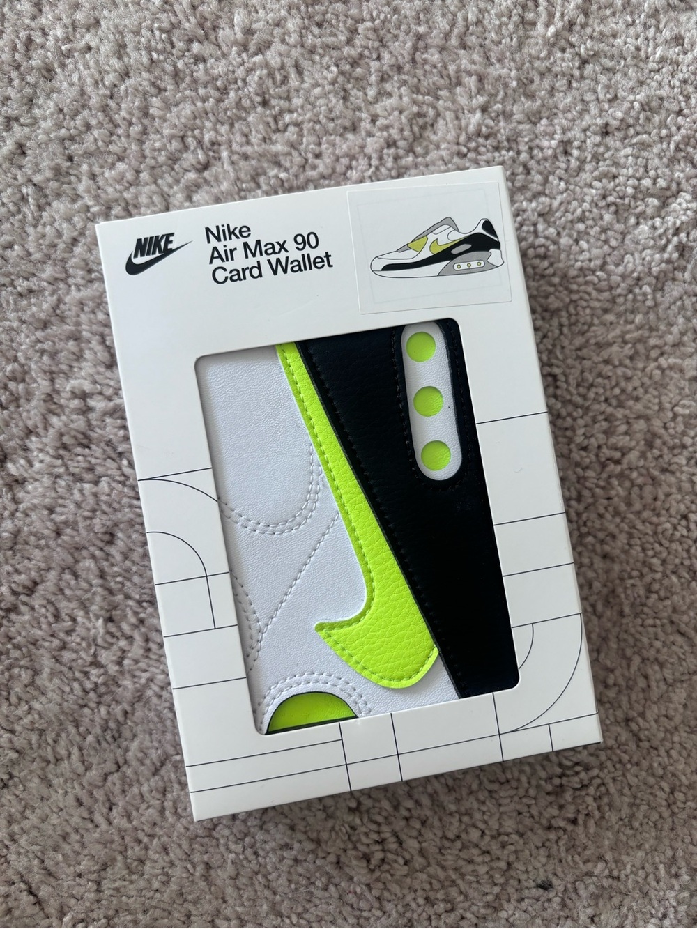 Nike Card Wallet – White, Black & Volt